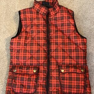 Plaid puffer vest